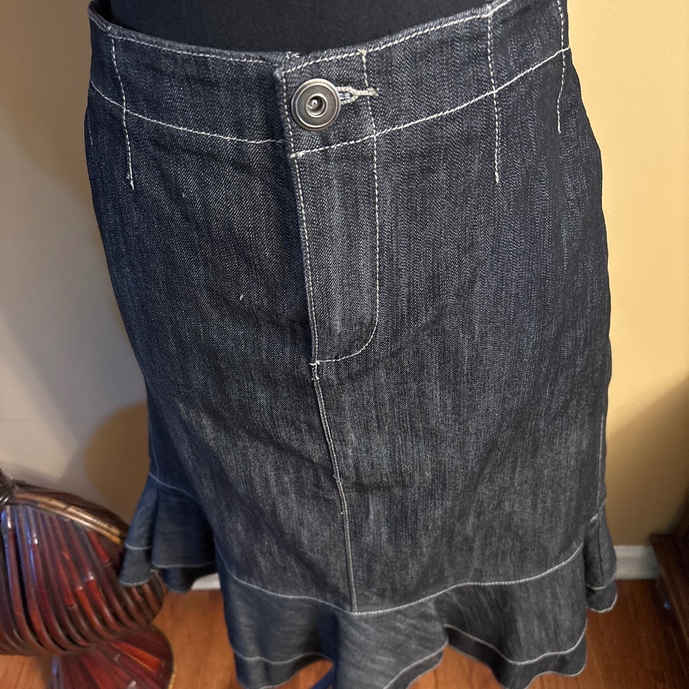 Ruffled Jean skirt